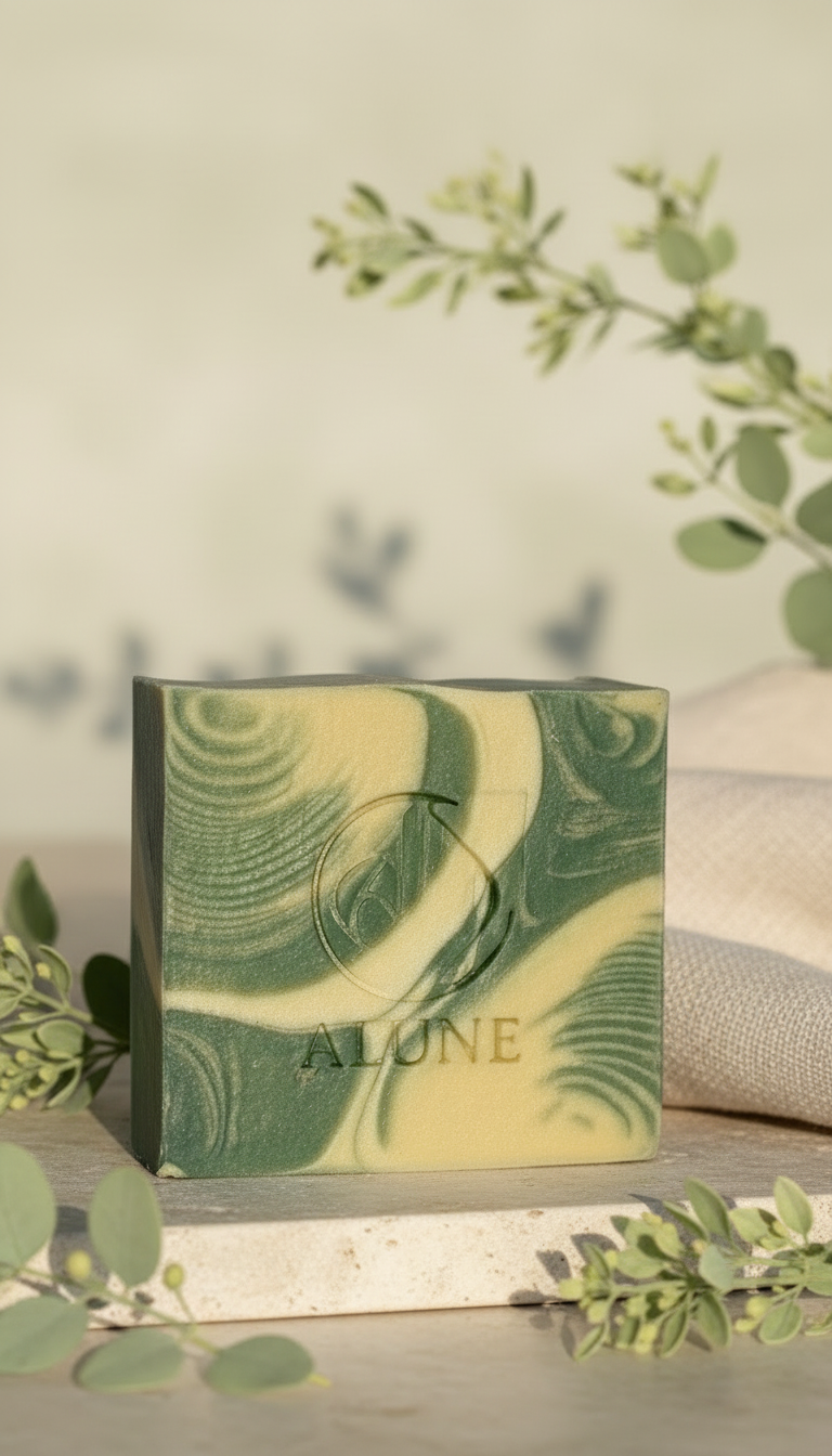 Natuurlijk handgemaakt biologisch zeepblok met decoratie - Alune Cosmetics