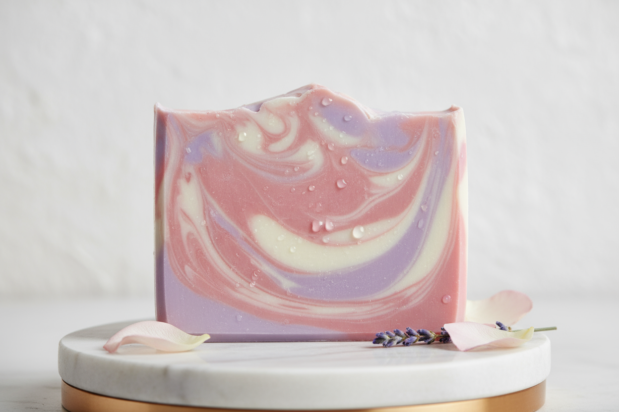 luxe zeep roze paars wit